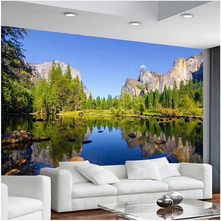 Xbwy Lake Landscape Nature Living Room Dining Room Interior Cozy Decor 400X280Cm: Furniture & Decor HD phone wallpaper