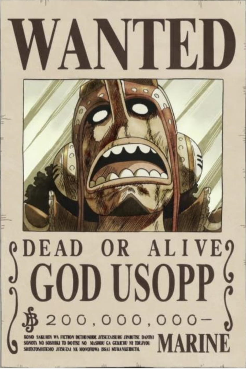 USOPP (GOD USOPP) Bounty Wanted Poster - Aktueller Wano Country Arc. One Piece Drawing, One Piece Bounties, One Piece, Sanji Bounty HD-Handy-Hintergrundbild
