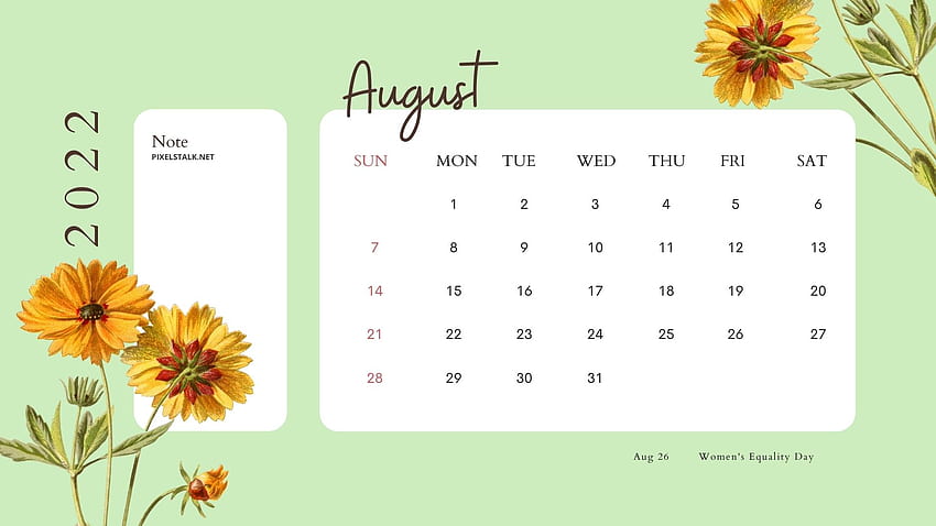 August 2022 Calendar For HD wallpaper  Pxfuel