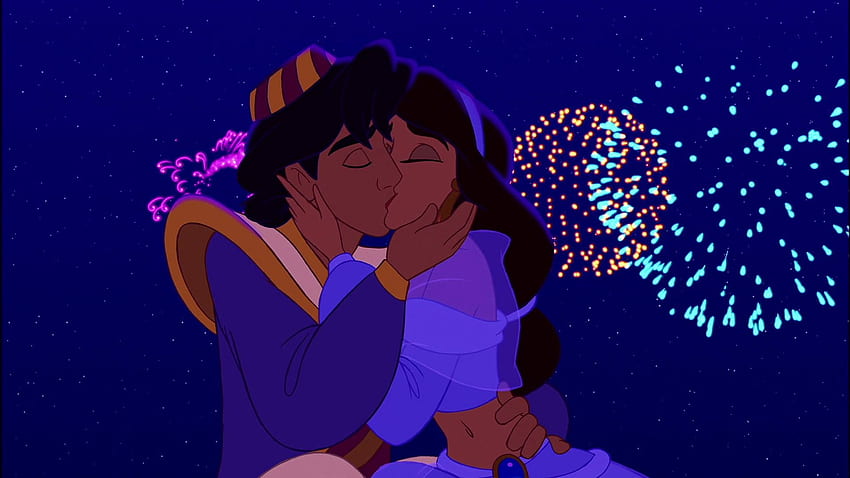Aladdin And Jasmine S Kiss Data Id 229831 - Aladdin Jasmine In Love Wallpaper HD