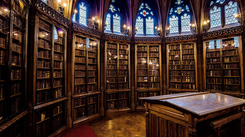 Biblioteca de fundo - Sala de leitura Biblioteca John Rylands -, Biblioteca mágica papel de parede HD