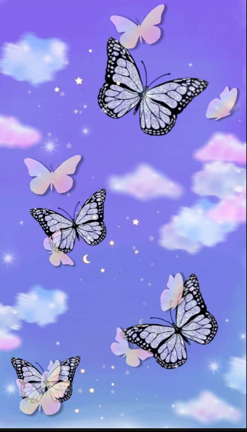Mor kelebek. kelebek , mor kelebek , kız iphone HD telefon duvar kağıdı