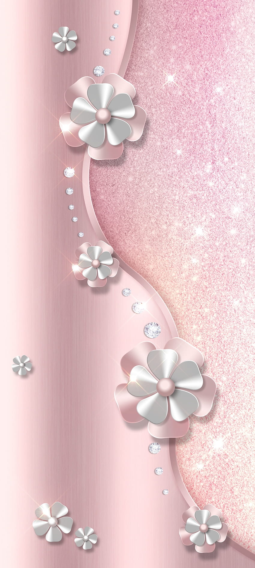 Elegant Pink Metal, magenta, pastel, Luxury, Diamond, flower HD phone wallpaper