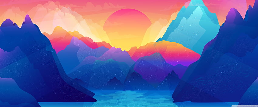 Colorful Landscape Illustration Ultra Background for : & UltraWide & Laptop : Multi Display, Dual & Triple Monitor : Tablet : Smartphone, 3840X1600 Art HD wallpaper