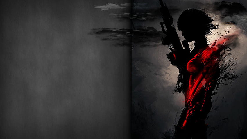 Sniper Artwork สีแดงเข้ม , ศิลปิน , อาร์ตเวิร์ก , , ศิลปะดิจิตอล , , Sniper, Black and Red Art วอลล์เปเปอร์ HD