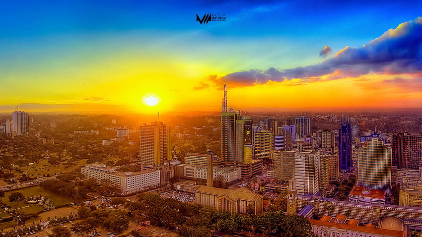 Poniedziałek [67] – Nairobi Sundowner, Kenia Tapeta HD