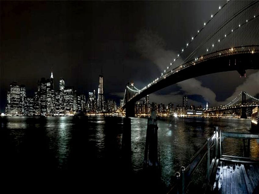 ニューヨーク、夜、ビッグ、シティ、ライト 高画質の壁紙