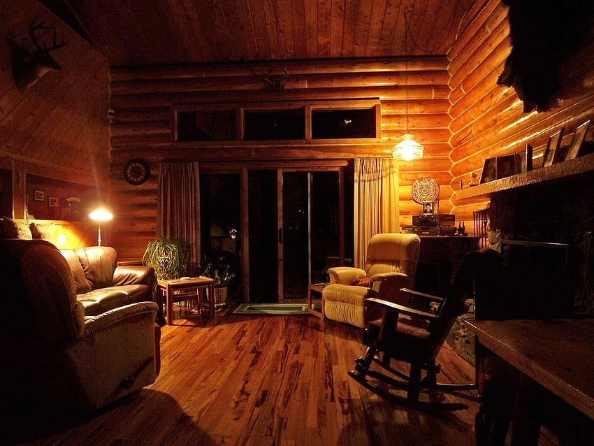 소박하고 아늑한 오두막 내부의 홈 캐빈룸과 통나무집을 풍수하는 방법 HD 월페이퍼