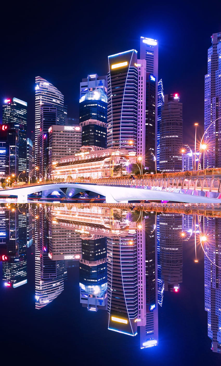 싱가포르 도시 스카이라인 아이폰 HD 전화 배경 화면