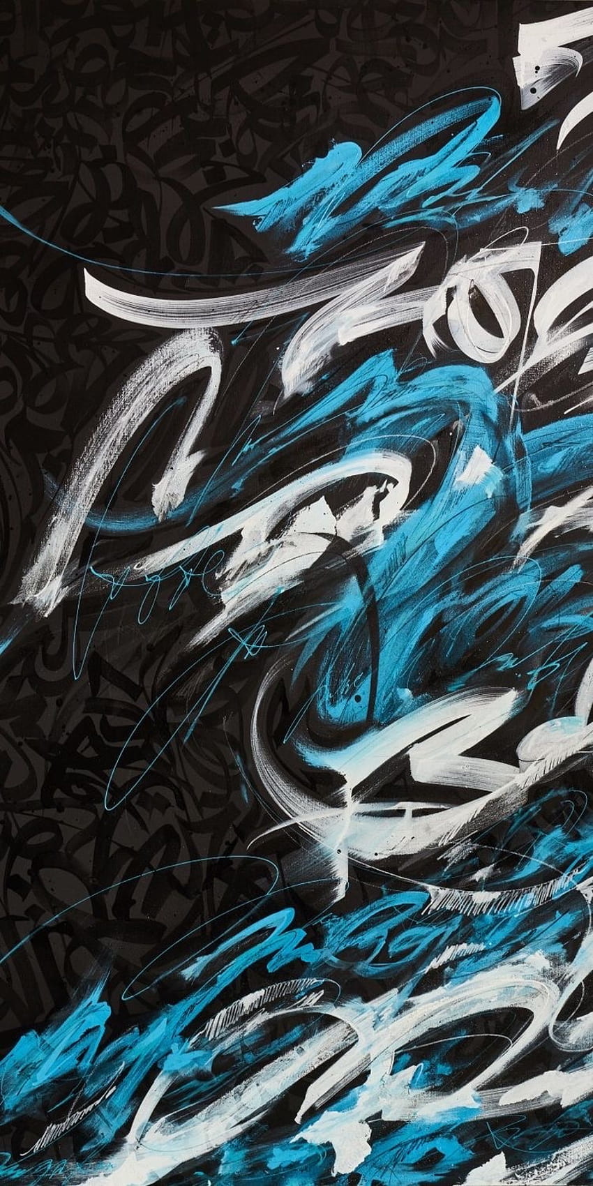 Graffiti, art, blue HD phone wallpaper