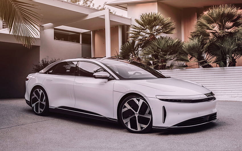 Lucid Air, 2021, Front View, Exterior, Electric Car, Lucid Electric Advanced Platform, New White Lucid Air, Lucid HD wallpaper