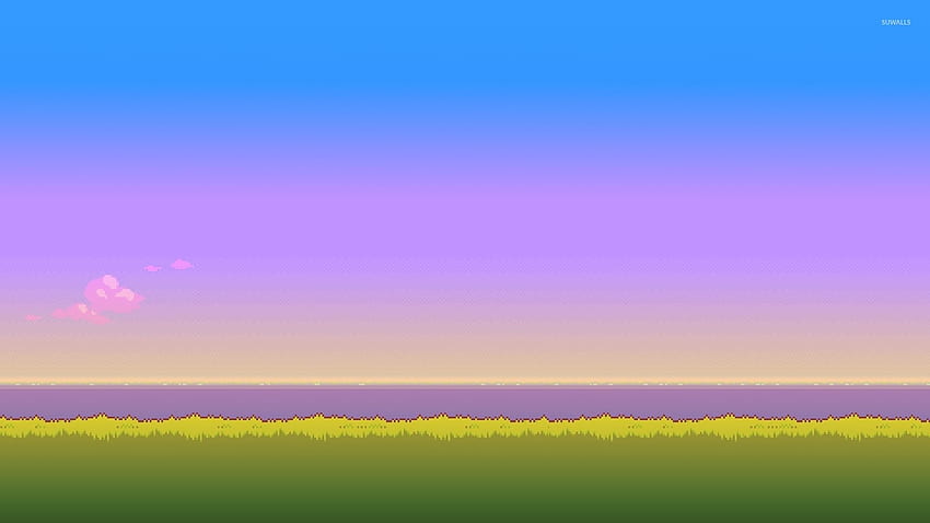 Bit Sunset [2] Digital Art, 8 Bit HD wallpaper