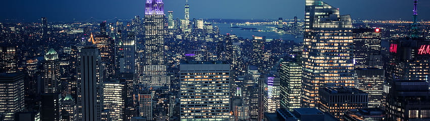 NYC at Night – (3840×1080 and 5120×1440 ). 32:9 Super Ultrawide, 3840x1080 City HD wallpaper