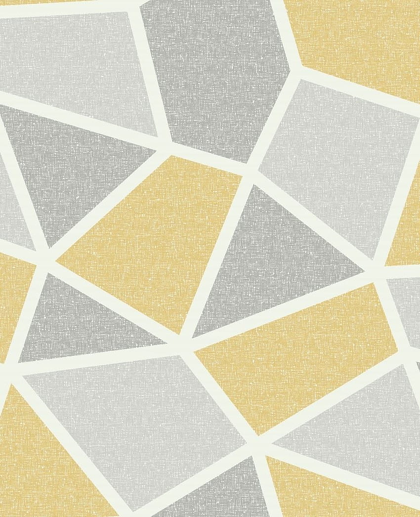 Crown Geometric Luxury Textured Vinyl Yellow Grey Living HD phone wallpaper