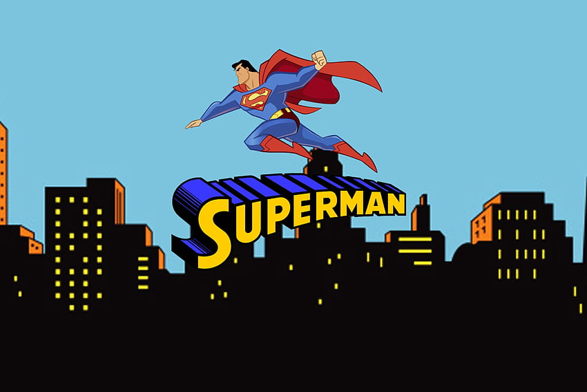 Superman Background, Superman Cartoon HD wallpaper