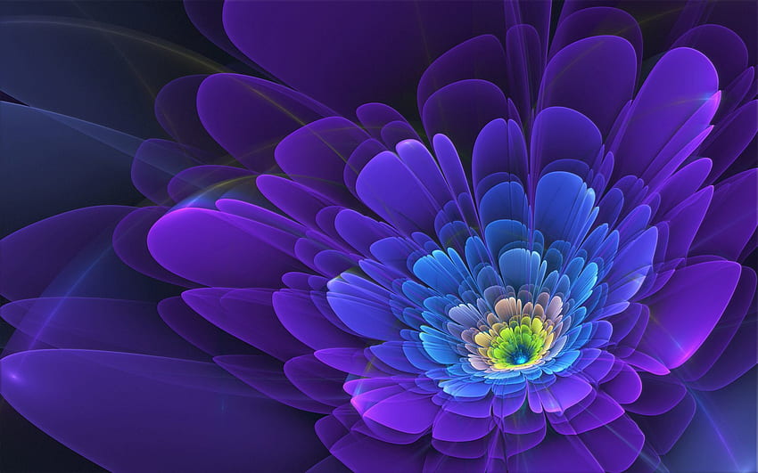 นามธรรม สีม่วง ดอกไม้ เศษส่วน สีม่วง วอลล์เปเปอร์ HD