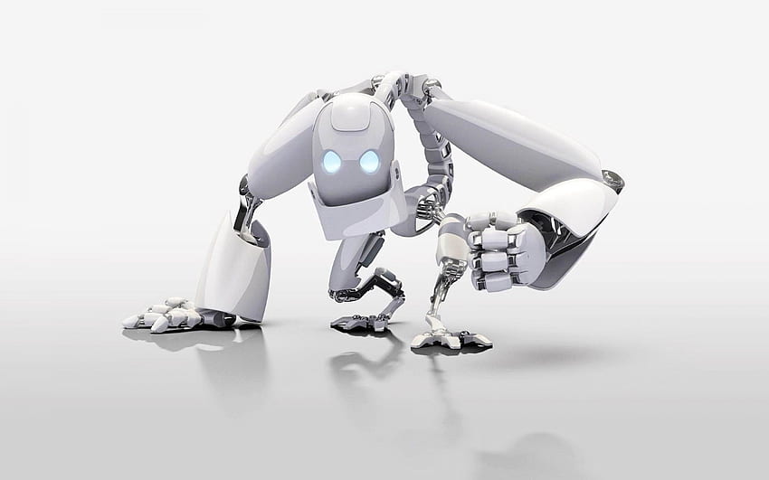 Robot, Black and White Robot HD wallpaper