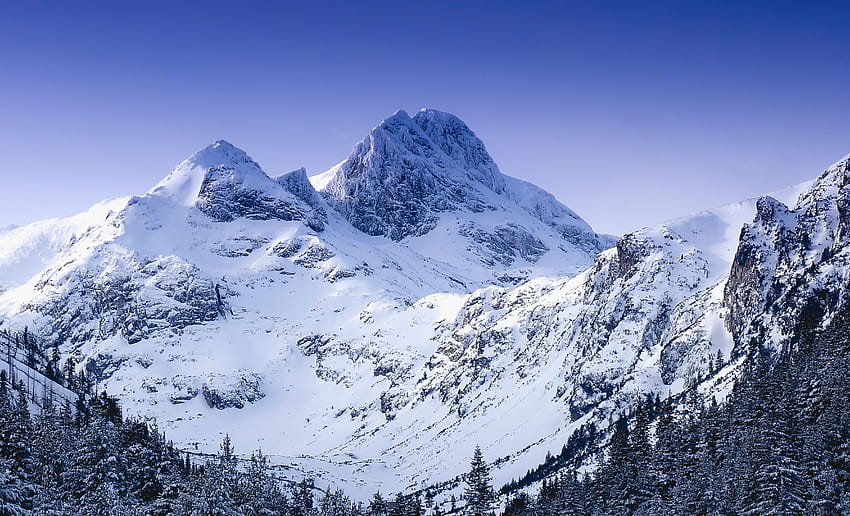 Winter, glacier, mountain, nature HD wallpaper