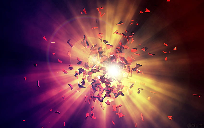 Abstract, Explosion, Shards, Smithereens, Energy HD wallpaper