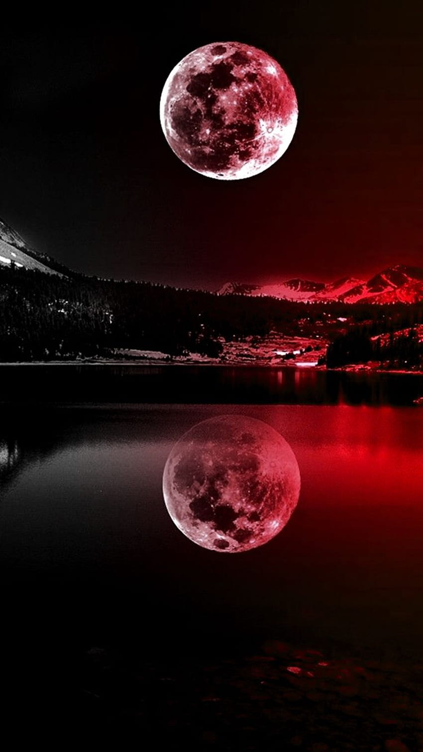 Czerwony Księżyc - -, Estetyka Czerwonego Księżyca Tapeta na telefon HD