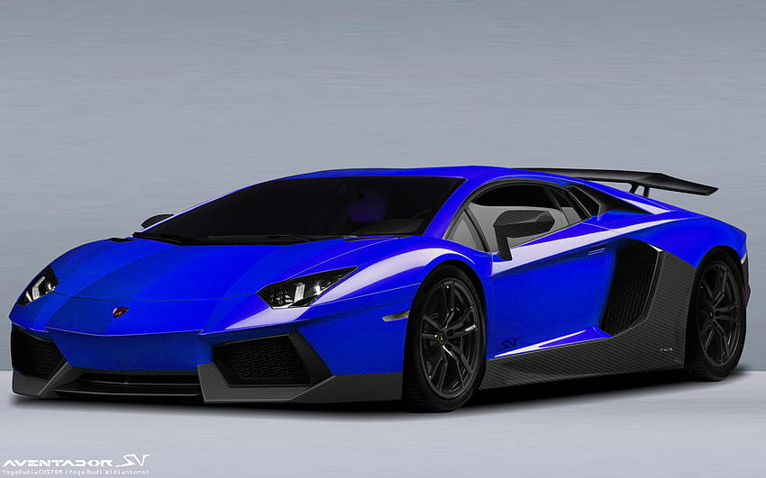 Lamborghini preto azul, Lamborghini azul escuro papel de parede HD