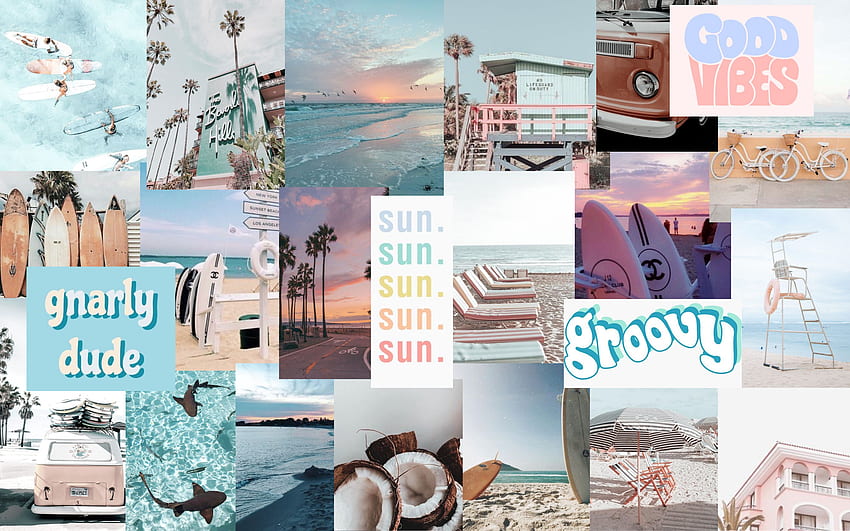 beach aesthetic collage Art Board Print for Sale by sonia10  Redbubble