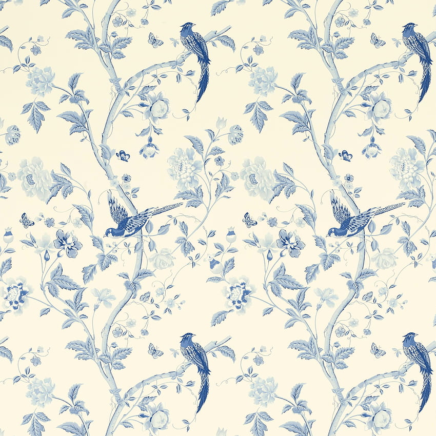 Laura Ashley Summer Palace Royal Blue Floral . Blue, Blue Floral Pattern HD phone wallpaper