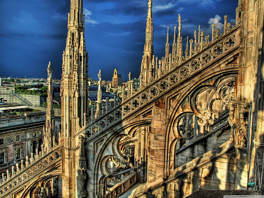 Cathedral In Milan, Italy Ultra Background, Milan Skyline HD wallpaper