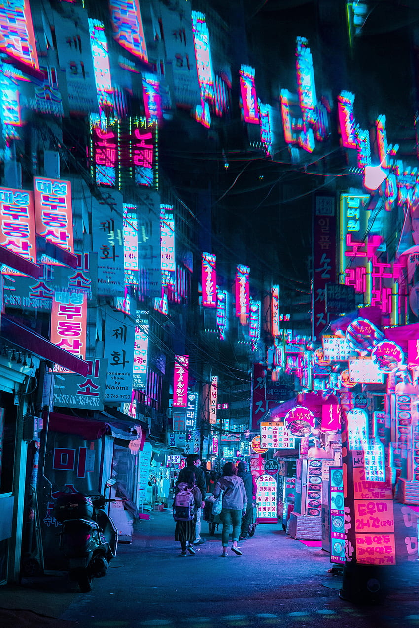 Download Bright Neon Lights Illuminating the Streets of Japan Wallpaper   Wallpaperscom