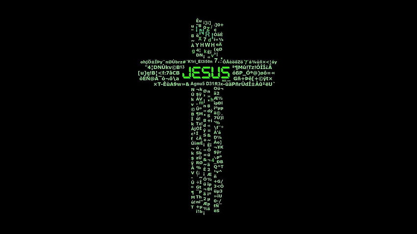 Green Cross Word Art, Gesù Cristo, Hi Tech, Croce. Bagliore, croci cristiane Sfondo HD