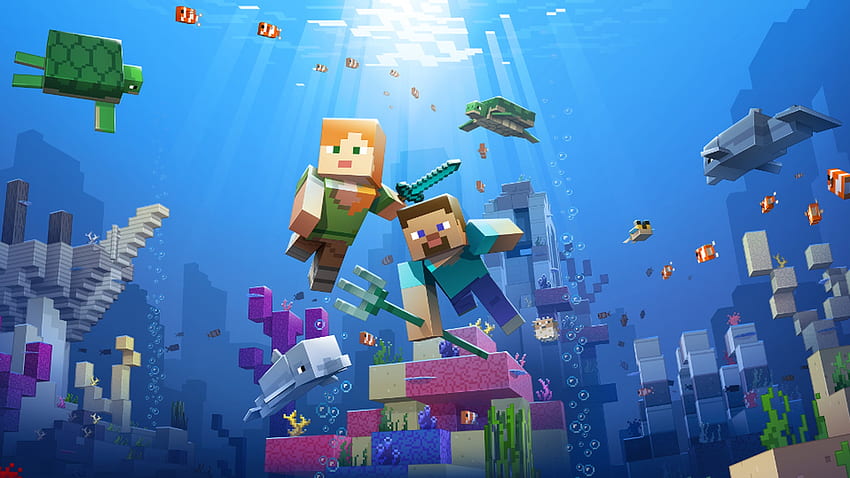 Minecraft Aquatic Update, Minecraft Blue HD wallpaper