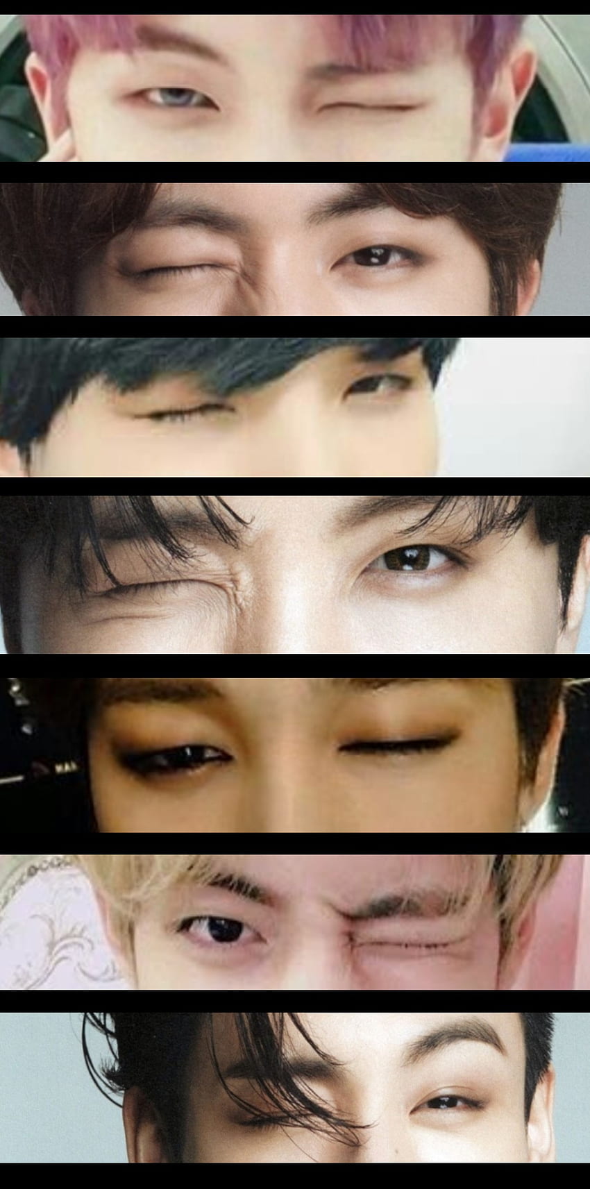 BTS - Eye Wink, Namjoon, JHope, Eye Wink, Jungkook, V, Jimin, Suga, Jin fondo de pantalla del teléfono