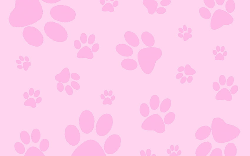 ピンクの犬の肉球 背景ピンク【ピンク】 高画質の壁紙