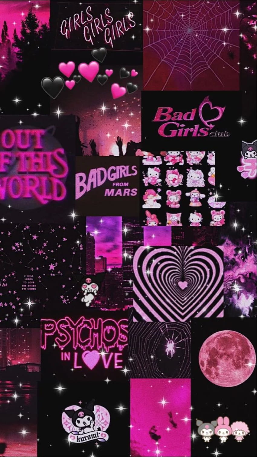 ピンクと黒の美学 in 2021. Emo , iPhone tumblr beauty, Hello kitty iphone , Pop Punk Aesthetic HD電話の壁紙
