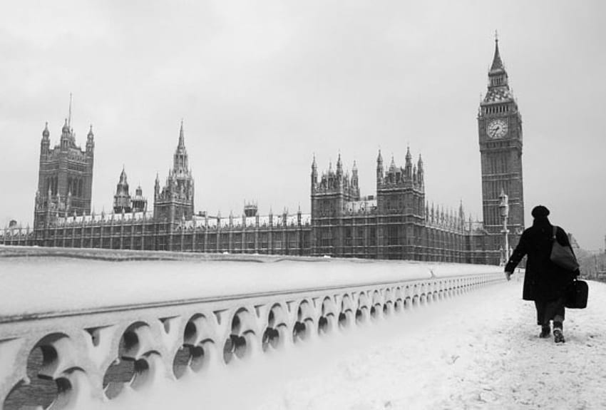 Snow in London Big Ben and - , , , Big Ben Winter HD wallpaper