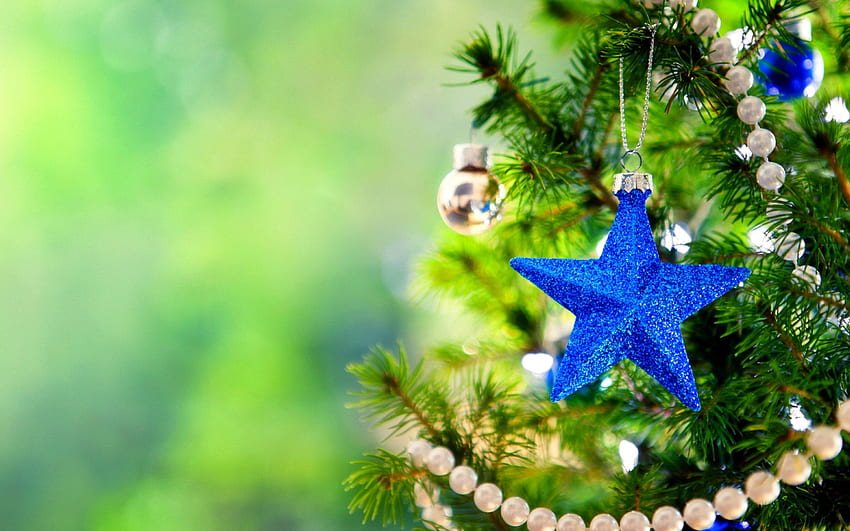 CHRISTMAS DECORATION, star, toy, holiday, christmas, new year, christmas tree HD wallpaper