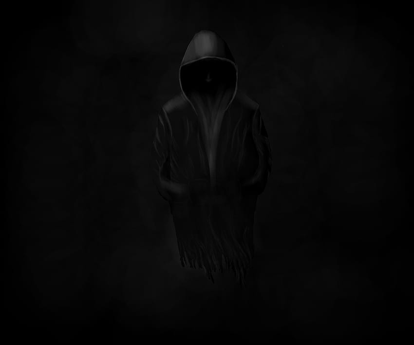 Figura con capucha oscura de anime. encapuchado, negro, figura encapuchada fondo de pantalla