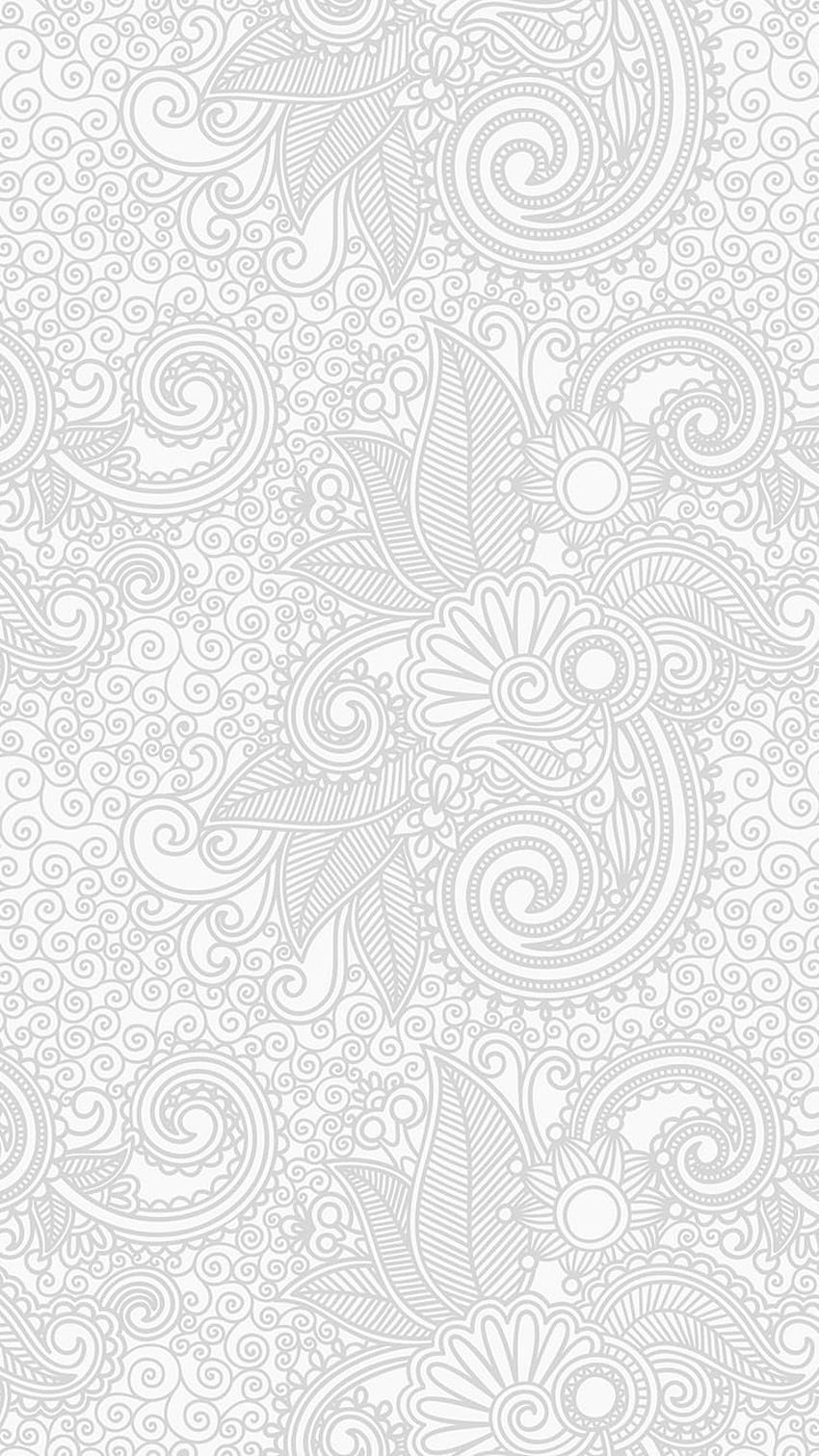 ดีไซน์ลายเส้นดอกไม้ขาว Bw Pattern วอลล์เปเปอร์โทรศัพท์ HD