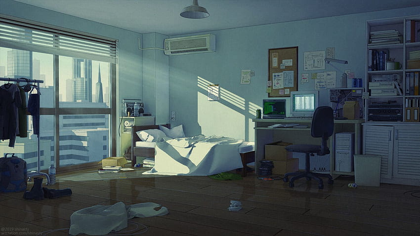 Wallpaper ID 543521  Bedroom network server Anime office indoors  control room table modern 1080P connection furniture flooring  computer equipment communication free download