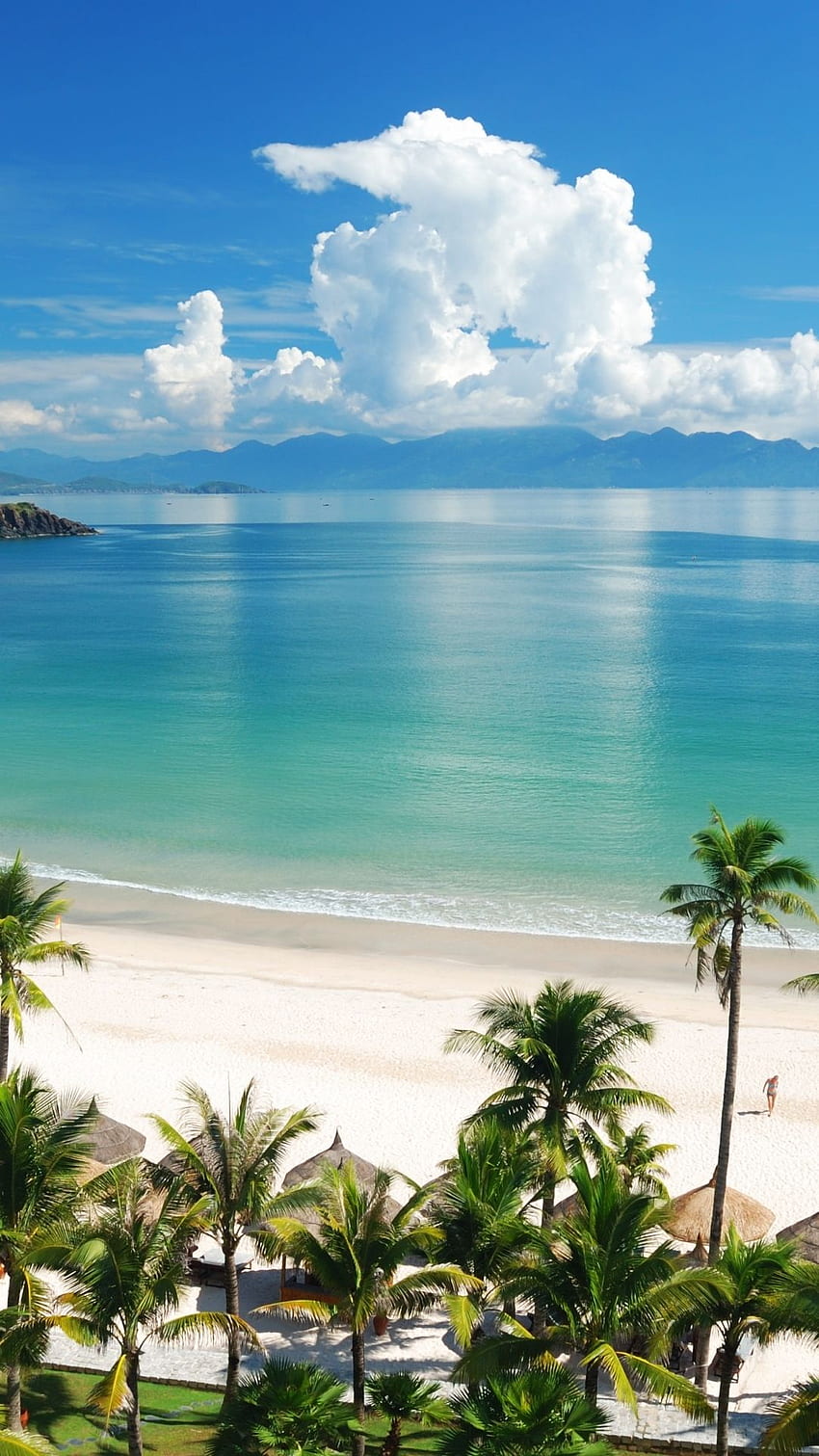 iPhone de playa de verano de lujo. La playa más hermosa, playa caribeña iPhone fondo de pantalla del teléfono