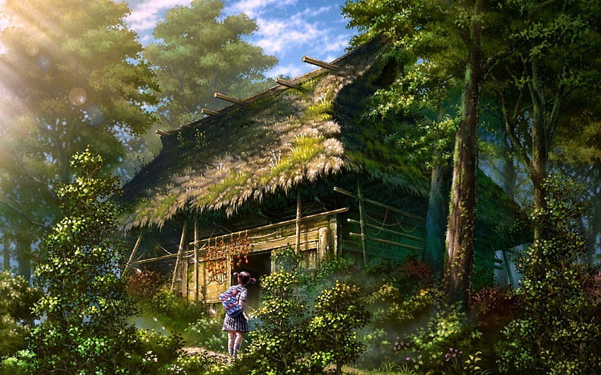 Beautiful 3D Dream Home - Anime Forest Village, Anime House HD wallpaper