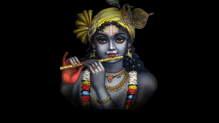 God Krishna In Black Background Black Background . , Krishna Black HD  wallpaper | Pxfuel