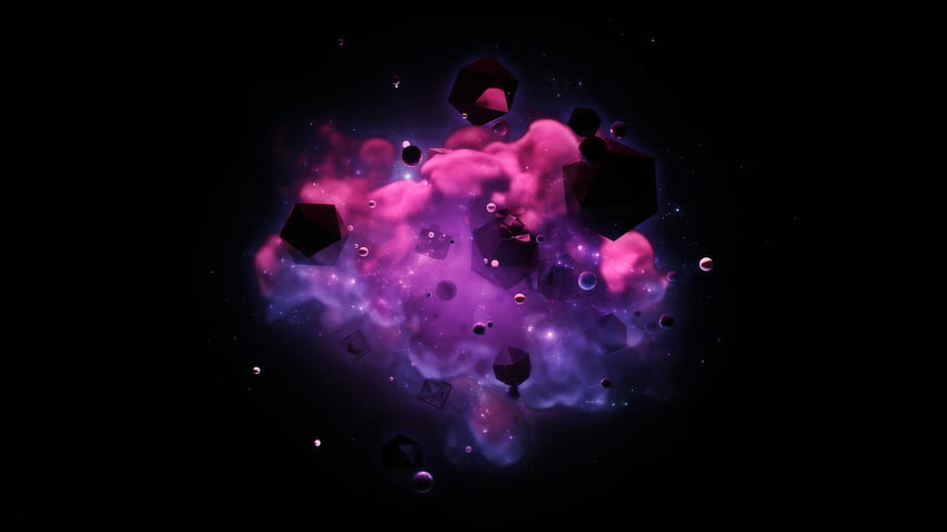黒い背景 紫色の煙 WallDevil 高画質の壁紙