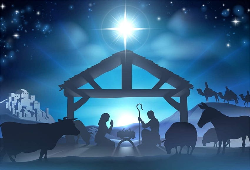 YEELE ft İsa'nın Doğumu ı Zemin Mesih Noel Yemlik Sahnesi Joseph Mary Beytüllahim'de Koyun Gece Arkaplan Kilise Partisi Afiş Standı Düğün Dekorasyonu : Kamera ve, İsa Doğdu HD duvar kağıdı