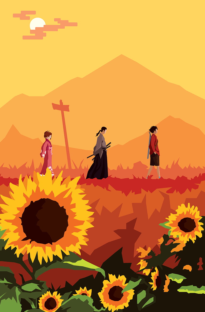 Journey to Sunflower Samurai, Samurai Champloo Phone HD 전화 배경 화면