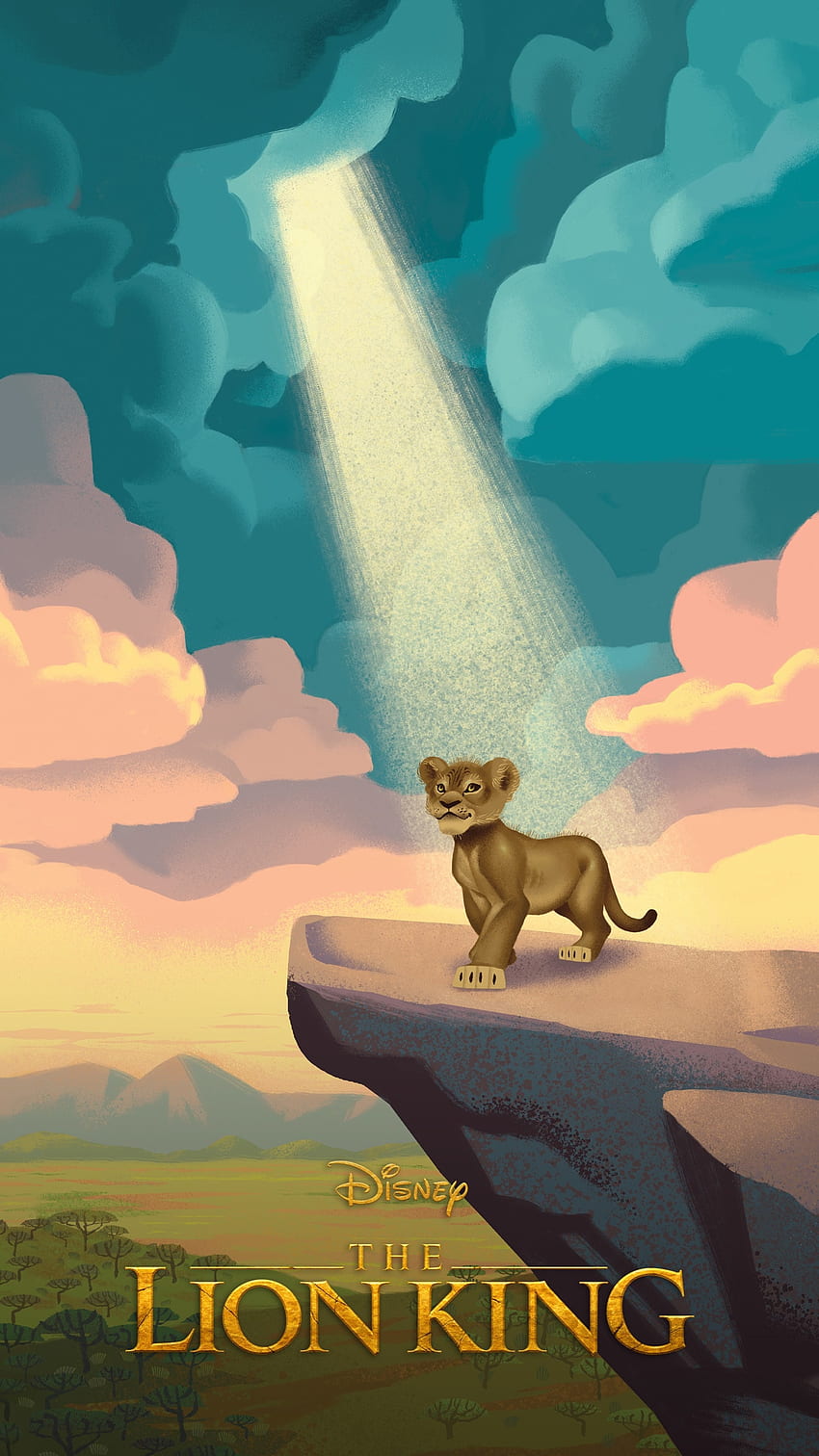 ライオン キングの背景、シンバかわいいディズニー iPhone HD電話の壁紙