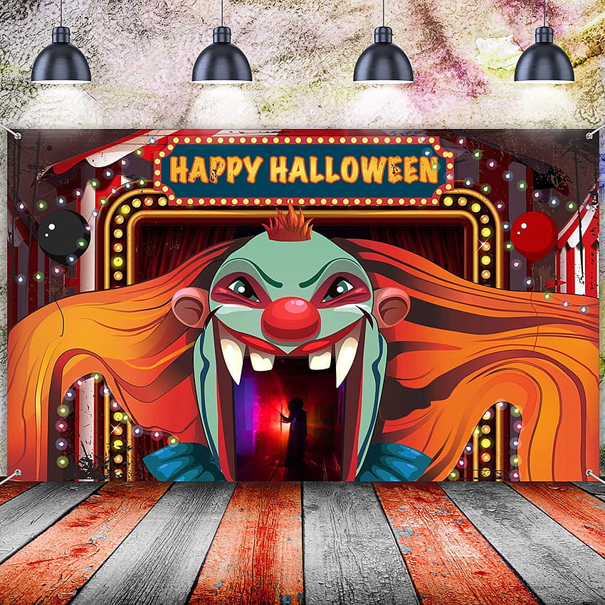 Fröhliche Halloween-Dekorationen, großes Übel, Halloween-Zirkus HD-Handy-Hintergrundbild