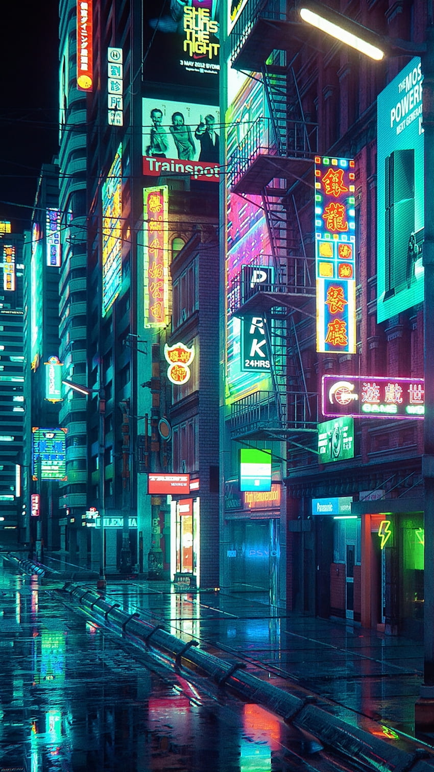 cyberpunk, city, buildings, art, iphone 7, iphone 8, , background, 25488, 750 X 1334 HD phone wallpaper