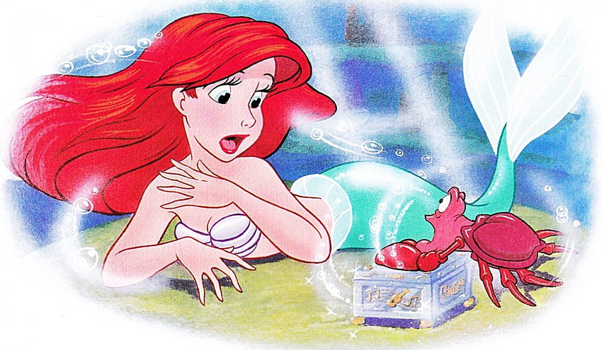 Ariel and Sebastien, The Little Mermaid, Disney, Ariel, Princess HD wallpaper