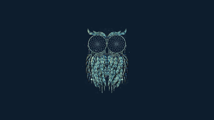 Dream catcher of owl ., Trippy Owl HD wallpaper